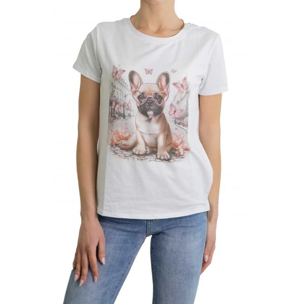 t shirt con stampa cagnolino 
